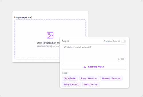 Step 1: Upload Image (optional) & Input Your Instructions
