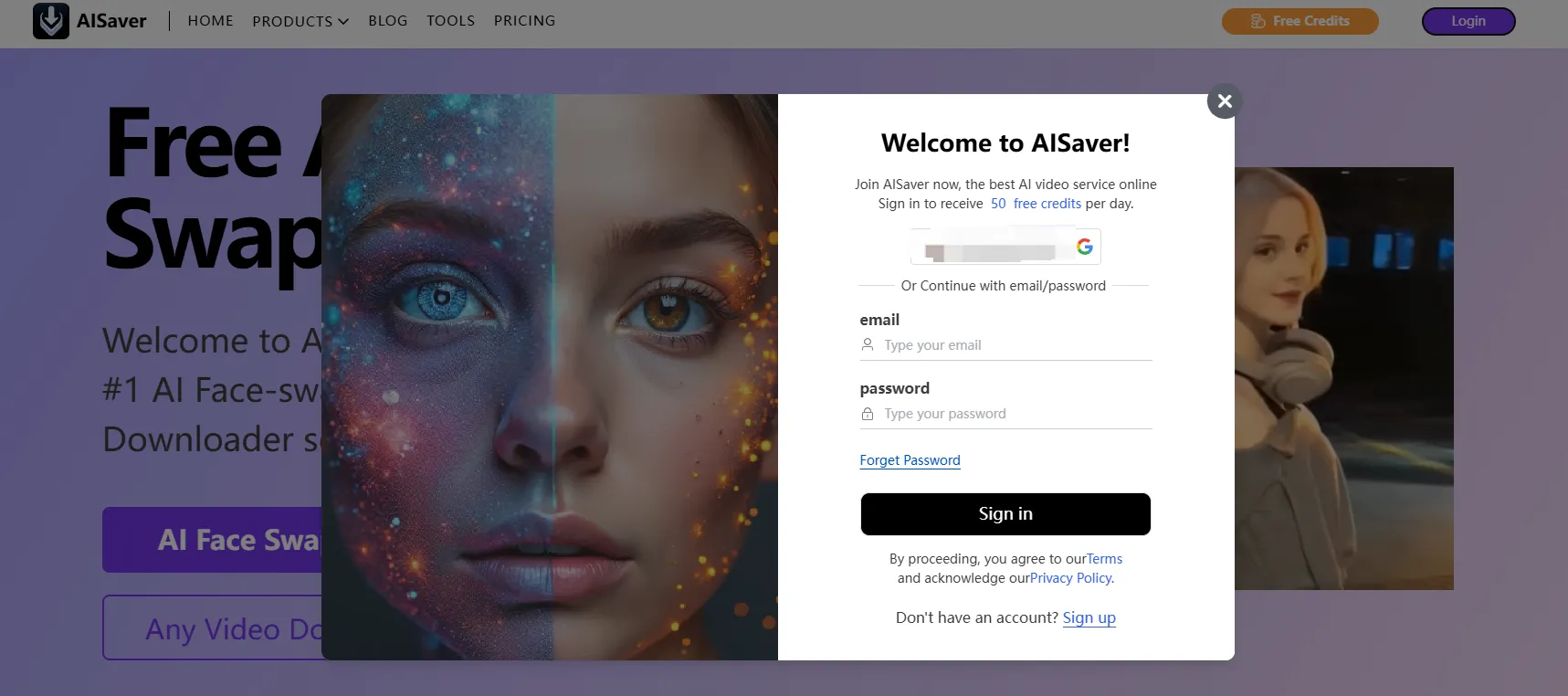 Login to AISaver & Claim Free Credits