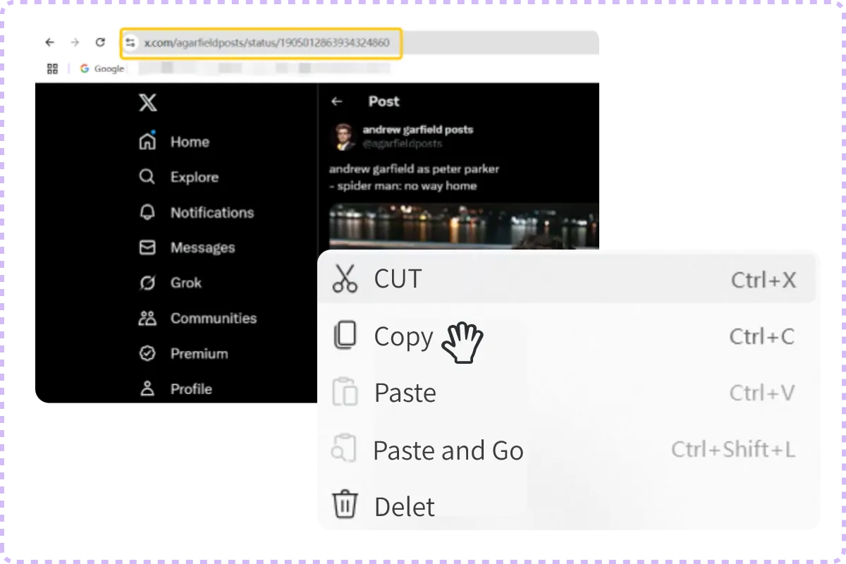 Copy any video's link