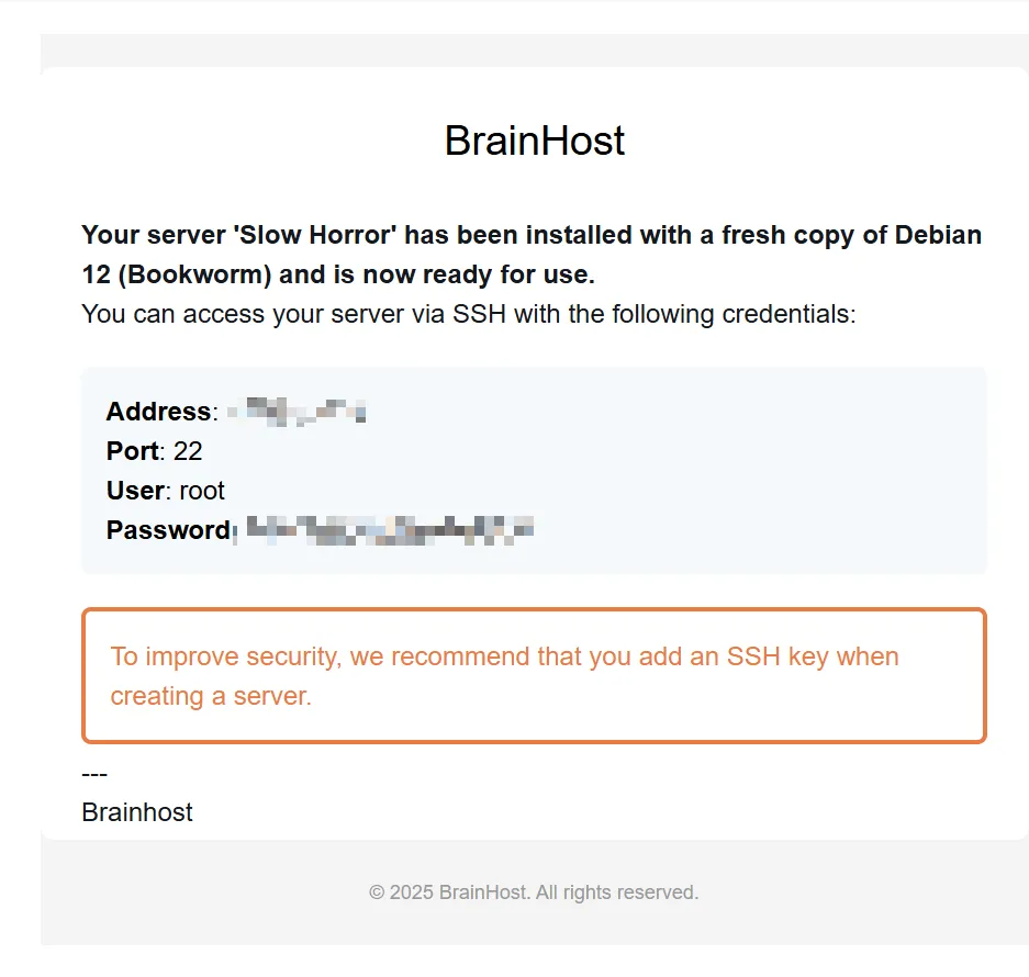Linux root password in email